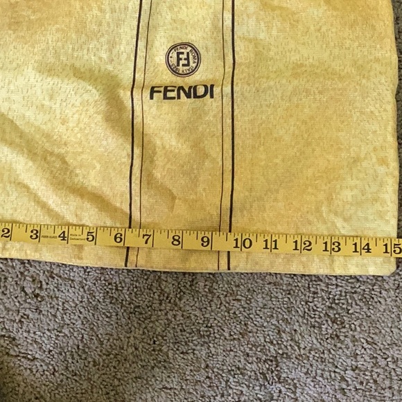 Authentic FENDI Logo Drawstring Dust Bag, Yellow FENDI Shoe good condition - Picture 6 of 7
